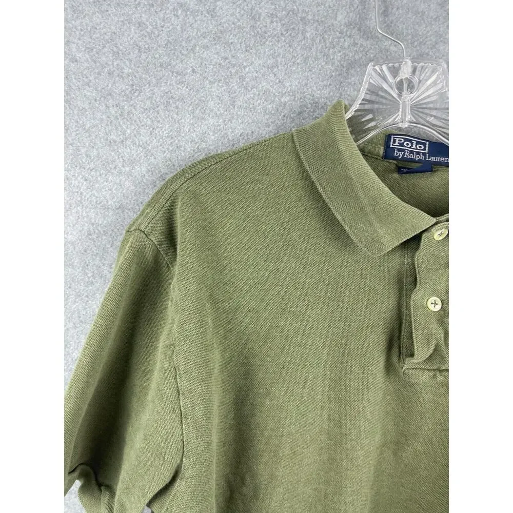 VTG Ralph Lauren Polo Shirt Men's L Green Short Sleeve Preppy Classic‎ Pullover